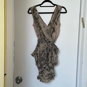 H&M animal print rouched dress